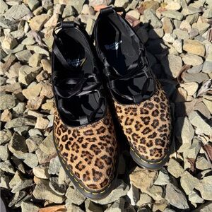 Dr. Martens Leopard Print Flats with Black Accents